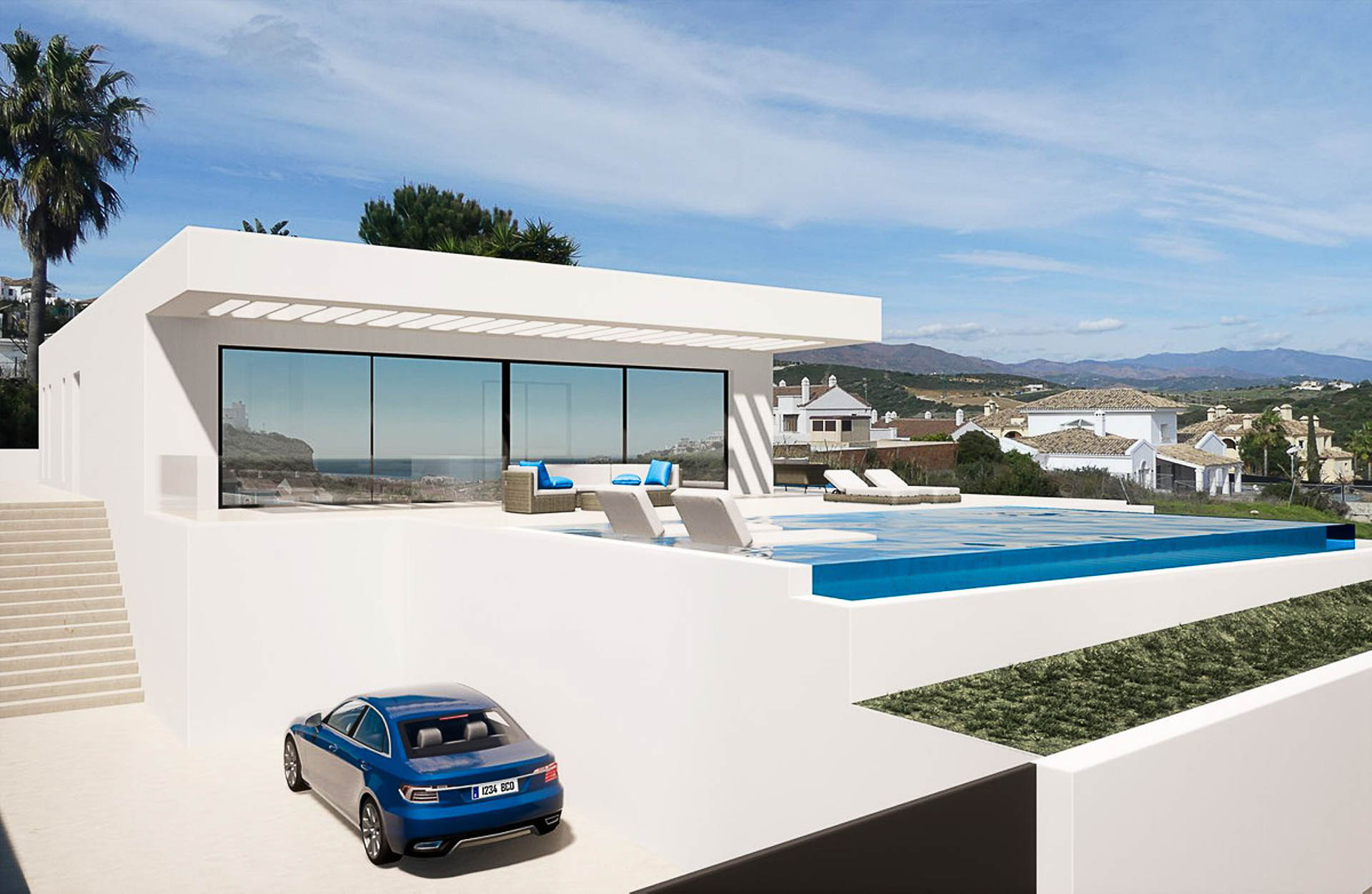 New Contemporary style villa for sale at Casares Playa